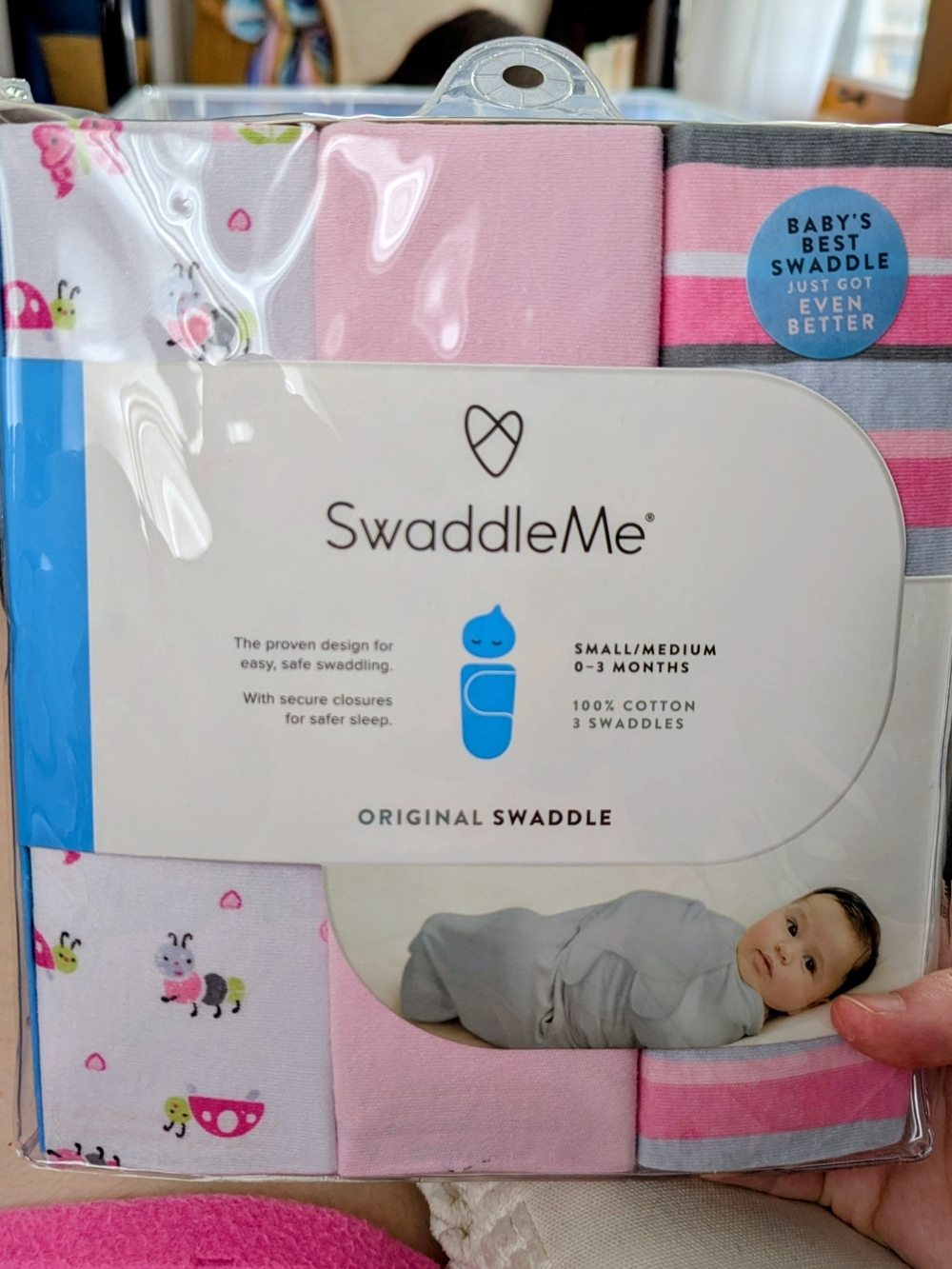 NWT SwaddleMe Original Baby Swaddle - Pink & Gray Pack